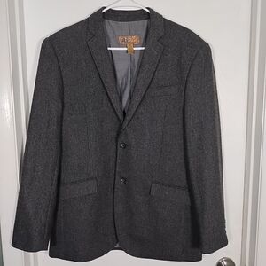 Blue Pronto Uomo Mens M Gray Wool Sport Coat Blazer Jacket Double Vented NWOT
